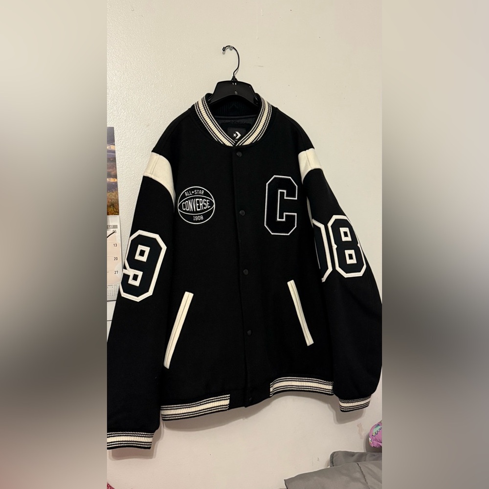 Converse Classic Black and White Bomber Jacket